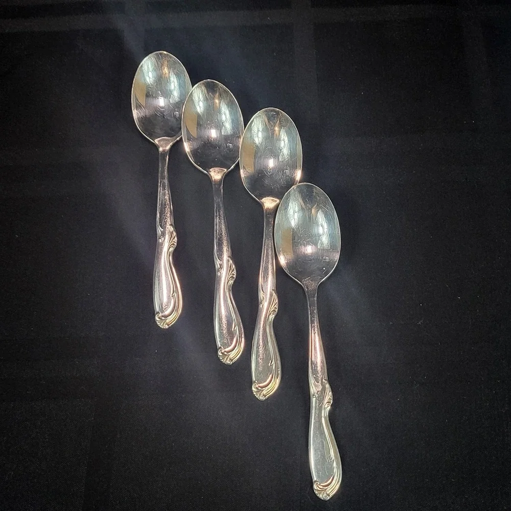 Rogers and Brothers Celebration‎ 4 Teaspoon Set Silverplate Silverware VTG 1959